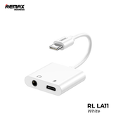 REMAX LA11 REMINE SERIES PHONE ADAPTER TYPE-C   Audio Adapter TO 3.5 AUX+TYPE-C (120MM), Audio Adapter